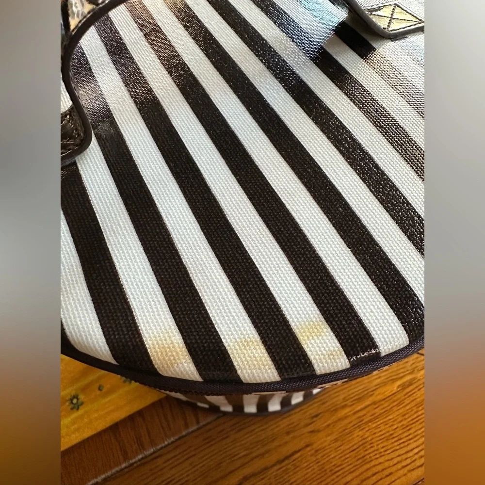 Henri Bendel Centennial Stripes Vintage Train Case Please Read